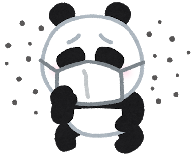 咳をするパンダイラスト