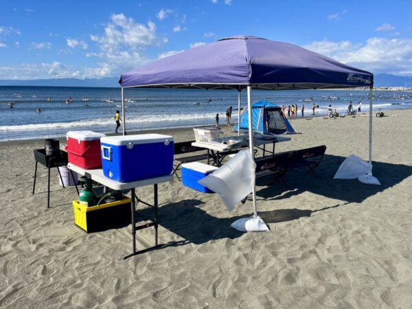 片瀬西浜海岸バーベキュー