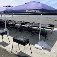 鵠沼海岸で遠足BBQ