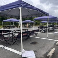 会社敷地内でバーベキュー親睦会