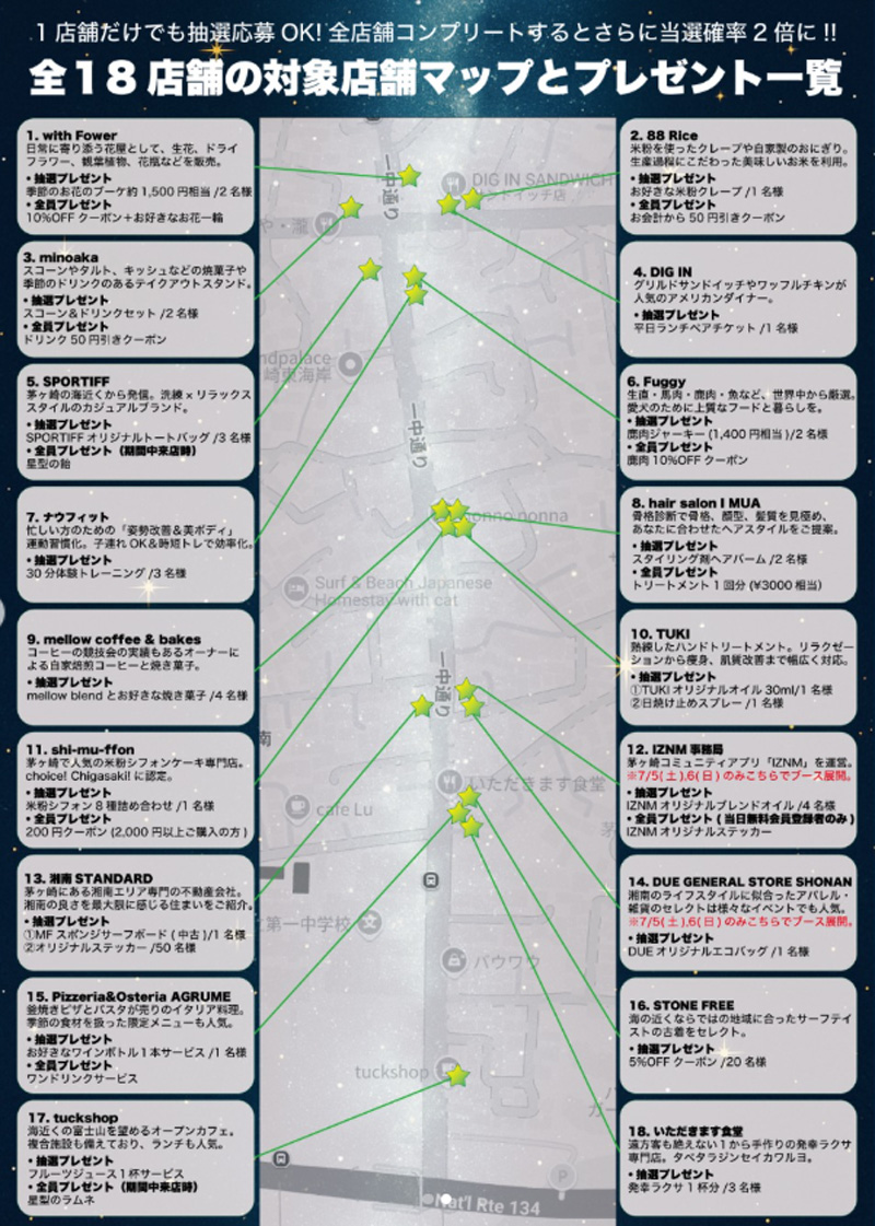 【茅ヶ崎】一中通り★七夕スタンプラリー　星めぐりの散歩道
