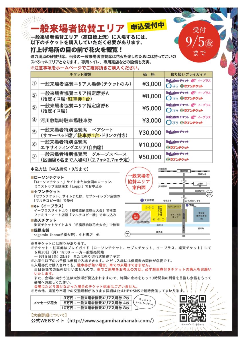 ※本年度は終了しました※【2025花火大会★相模原】第52回相模原納涼花火大会9/6(土)開催　当日券あり！