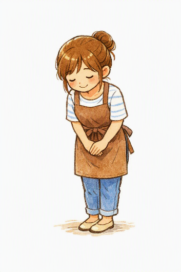 店主のお辞儀イラスト